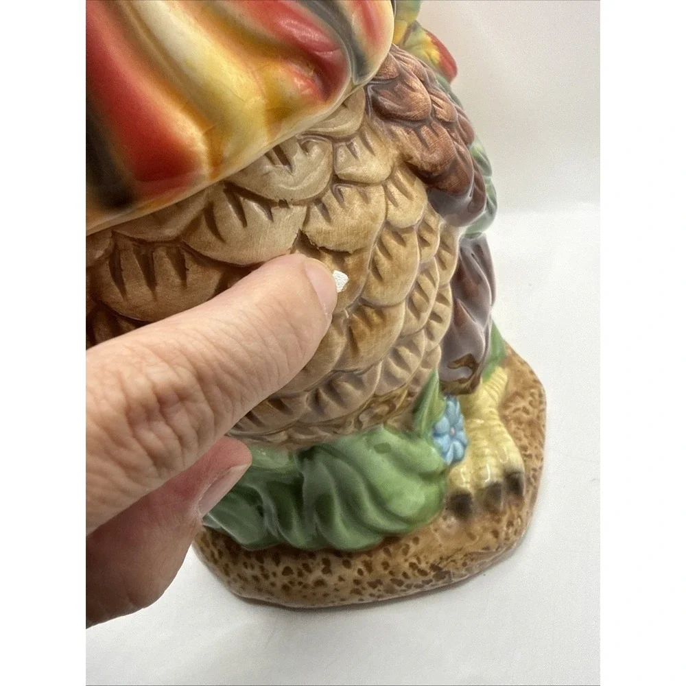 Vintage Hand Painted‎ Rooster Cookie Jar Cottage Core 11.5